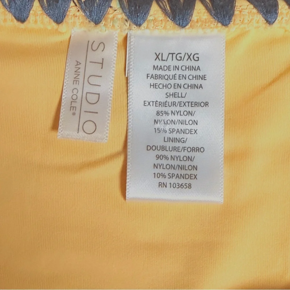 Anne Cole Studio Yellow Floral‎ Bikini Bottom NWT Size XL